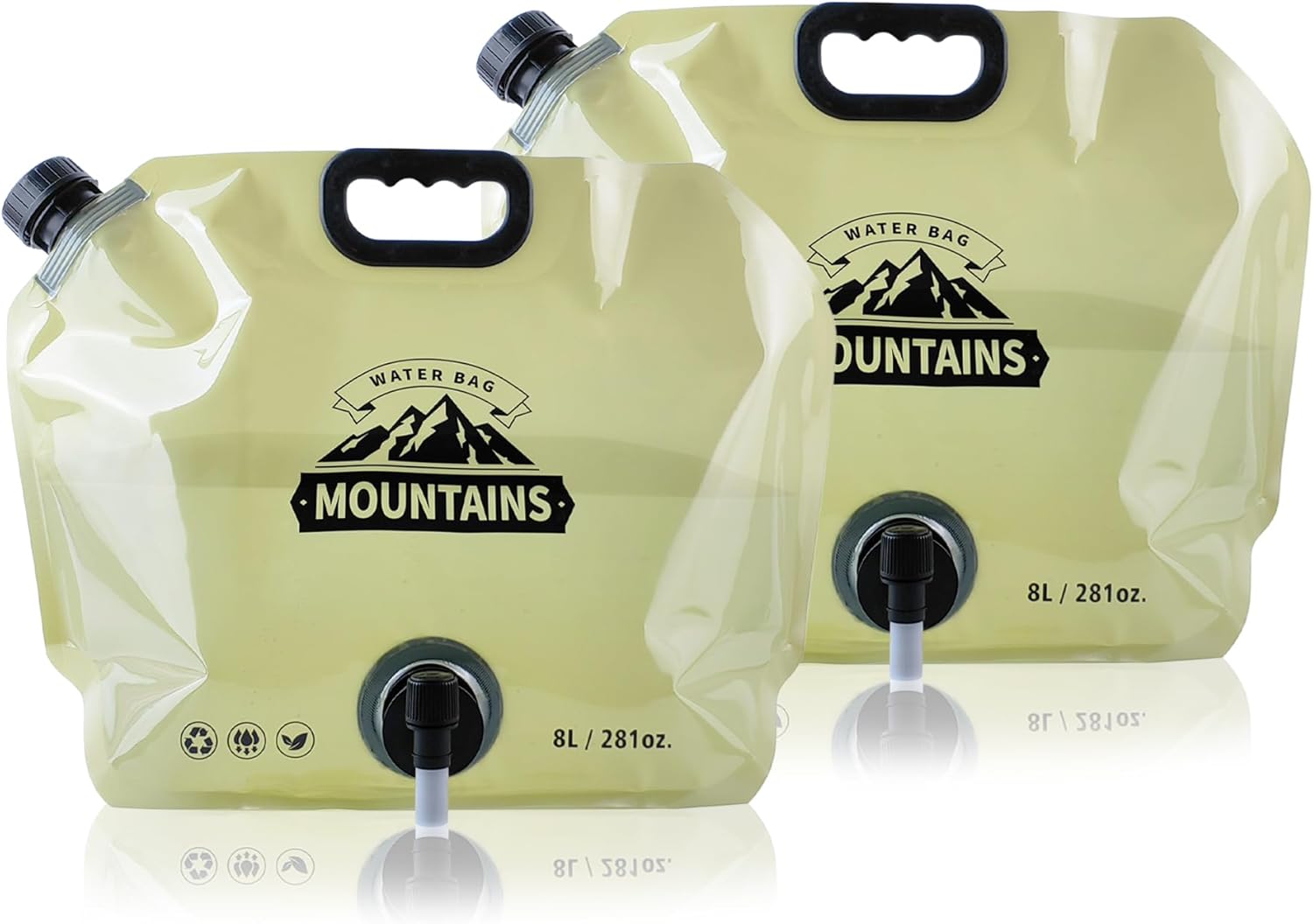 Water Jug Camping 2.1 Gallon Collapsible with Spigot, BPA Free Portable Water Pouch Foldable Water Bags for Outdoor Hiking, Travel and Emergency & Water Storage Containers (Beige-2Pcs) Water Jug Camping 2.1 Gallon Collapsible with Spigot, BPA Free Portable Water Pouch Foldable Water Bags for Outdoor Hiking, Travel and Emergency & Water Storage Containers (Beige-2Pcs)