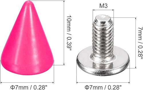 Miniatura 2 de uxcell 100 juegos de tachuelas de cono de 0.39 x 0.394 pulgadas y remaches de metal para ropa, cinturones, bolsas, zapatos, manualidades, cuero,