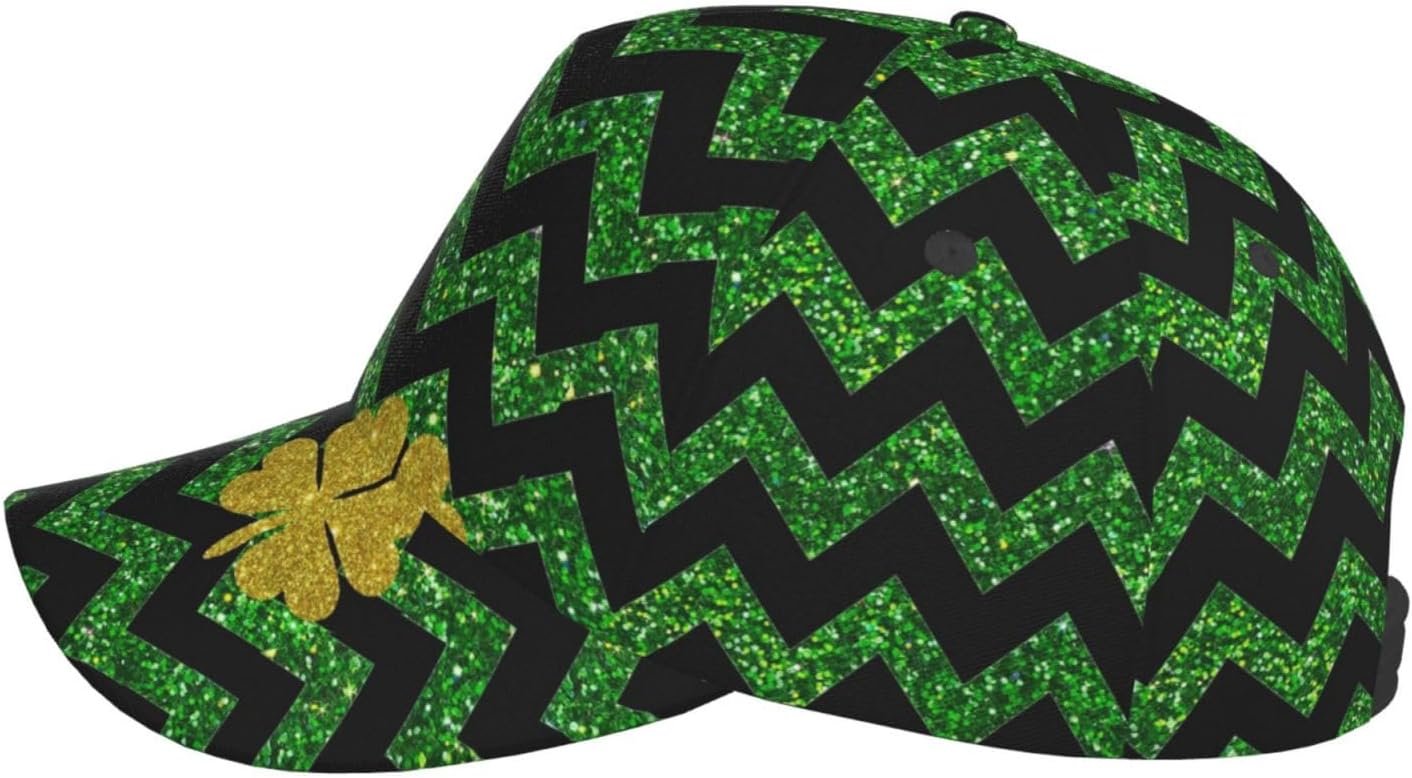 Cute Clover Leaf Pattern Hats Women Men Green St Patrick's Day Baseball Cap Green Adjustable Baseball Hat Cap