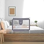 MBQMBSS 37 L x 26.5 H Bed Rail for Toddlers, Baby Bed Rails Guard for Kids Height Adjustable Sturdy Railing with Y-Strap Protective Bed - Fit for Side of Twin Full Queen, King Size (1 Side)