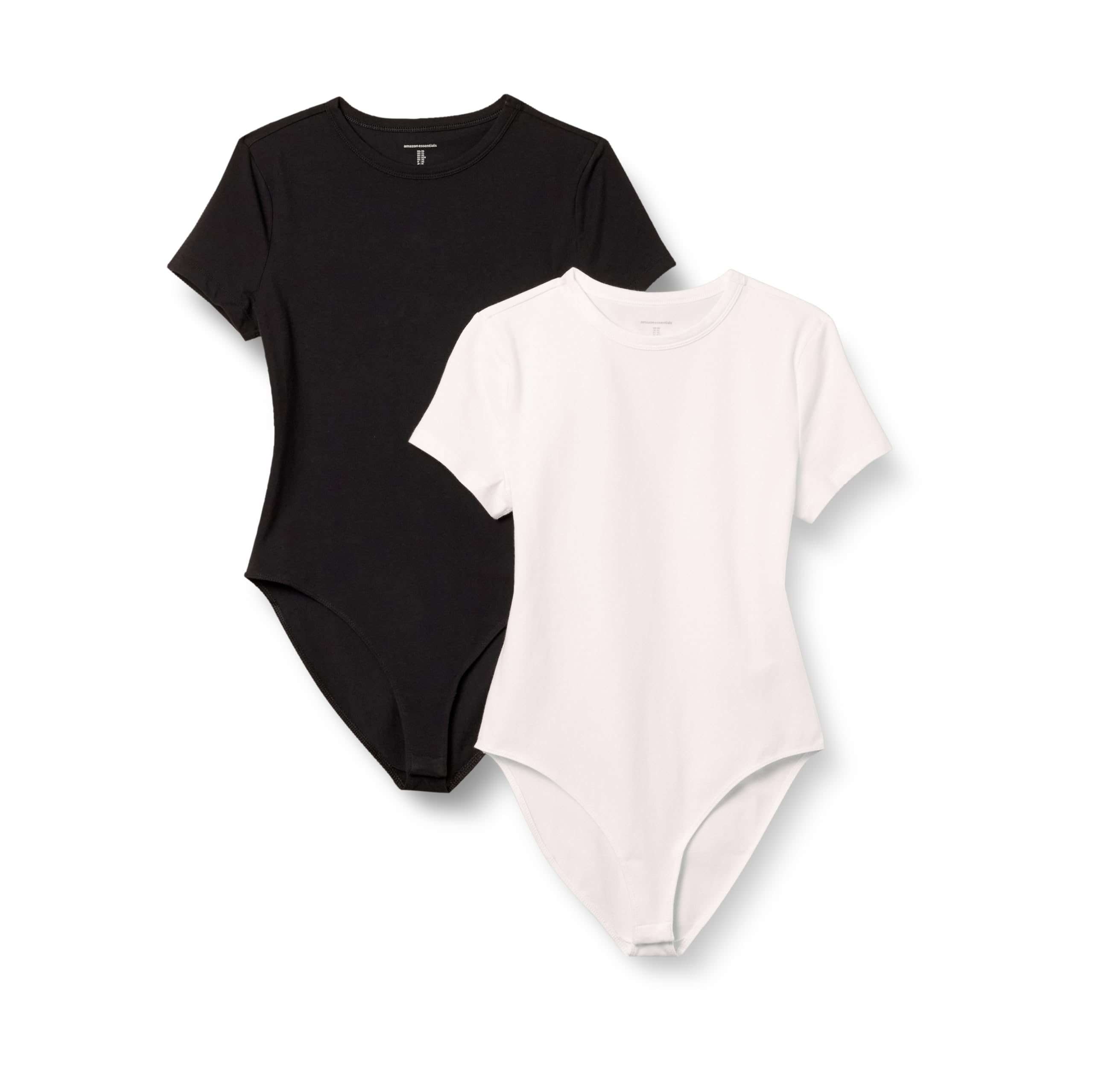 amazon essentials women39s stretch cotton jersey slim-fit t-shirt bodysuit pack of 2