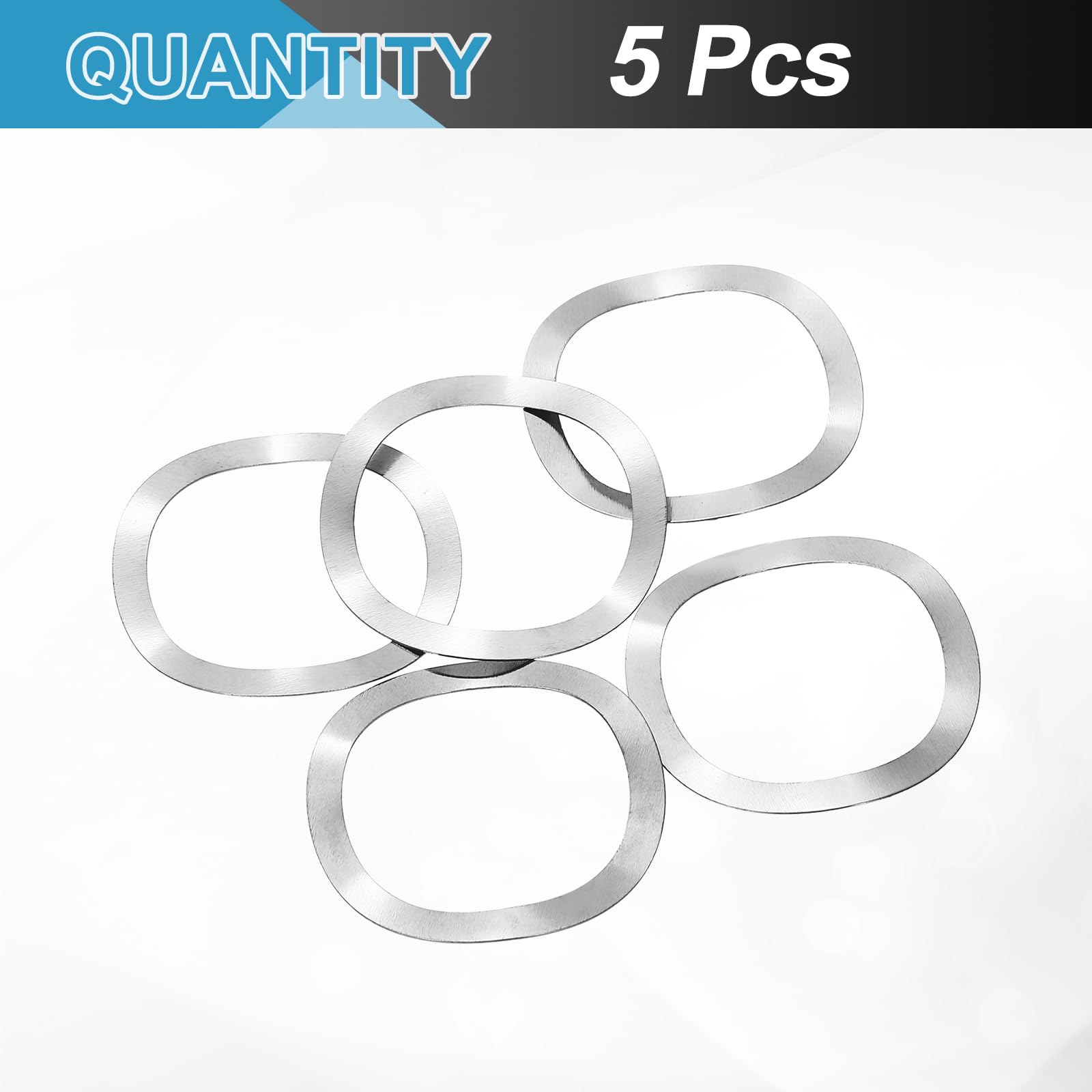 QUARKZMAN Rondella A Molla Ondulata, 5Pz 31mm x 39mm x 0.4mm (ODxIDxT) - Rondella Curva In Acciaio Inox 304 Per Vite, Rondelle A Molla Per Macchinari (Argento)