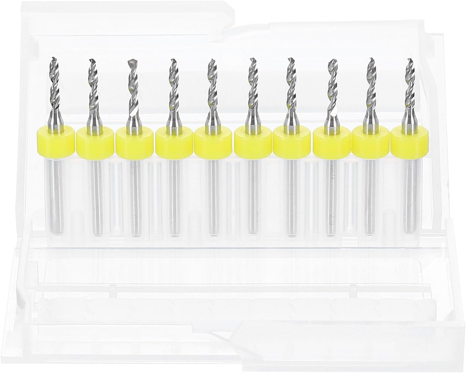 HARFINGTON 10pcs PCB Drill Bit Set 1/8" Shank 2mm Tungsten Carbide Micro Twist Drill Bits Tools for Print Circuit Board Jewelry Plastic Wood Soft Metal