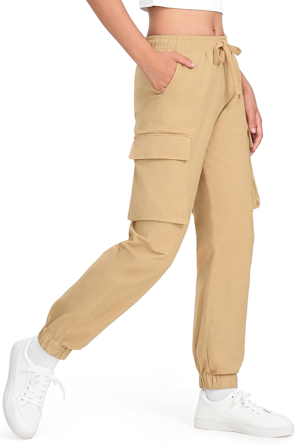 KEREDA Girls Cargo Pants Jogger Elastic Waist Drawstring with Pockets Uniform Pants Clothes for Teen Girls - Image 2