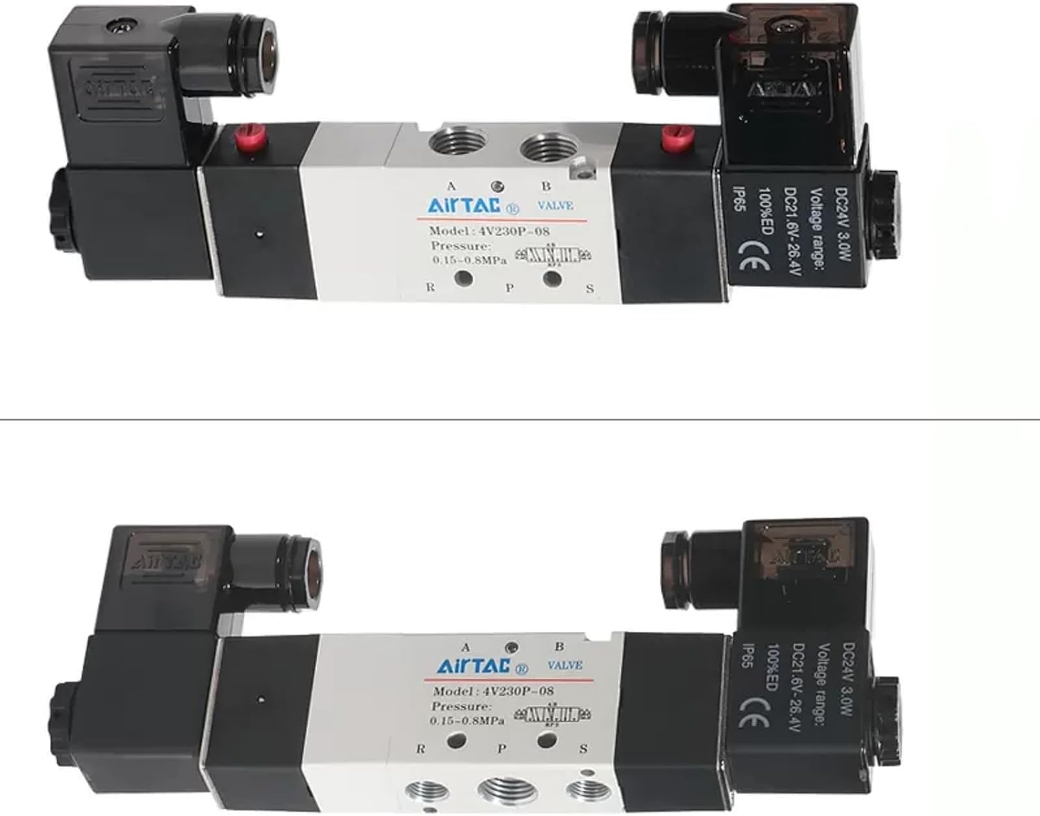 Solenoid Valve AirTAC 4V220-08 DC12V 1/4"PT Double Solenoid 5/2 way Air Pneumatic Internal Pilot 21-114 PSI 5 Port 2 Position Have Memory Function.