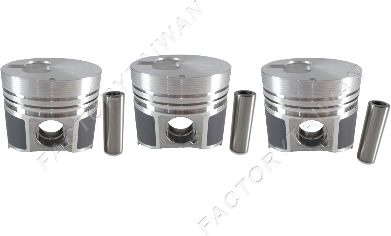 Factorytaiwan Pistons Set Oversize 74mm (+0.50mm) for Isuzu 3KC1 x3 PCS (8-97176-893-0)