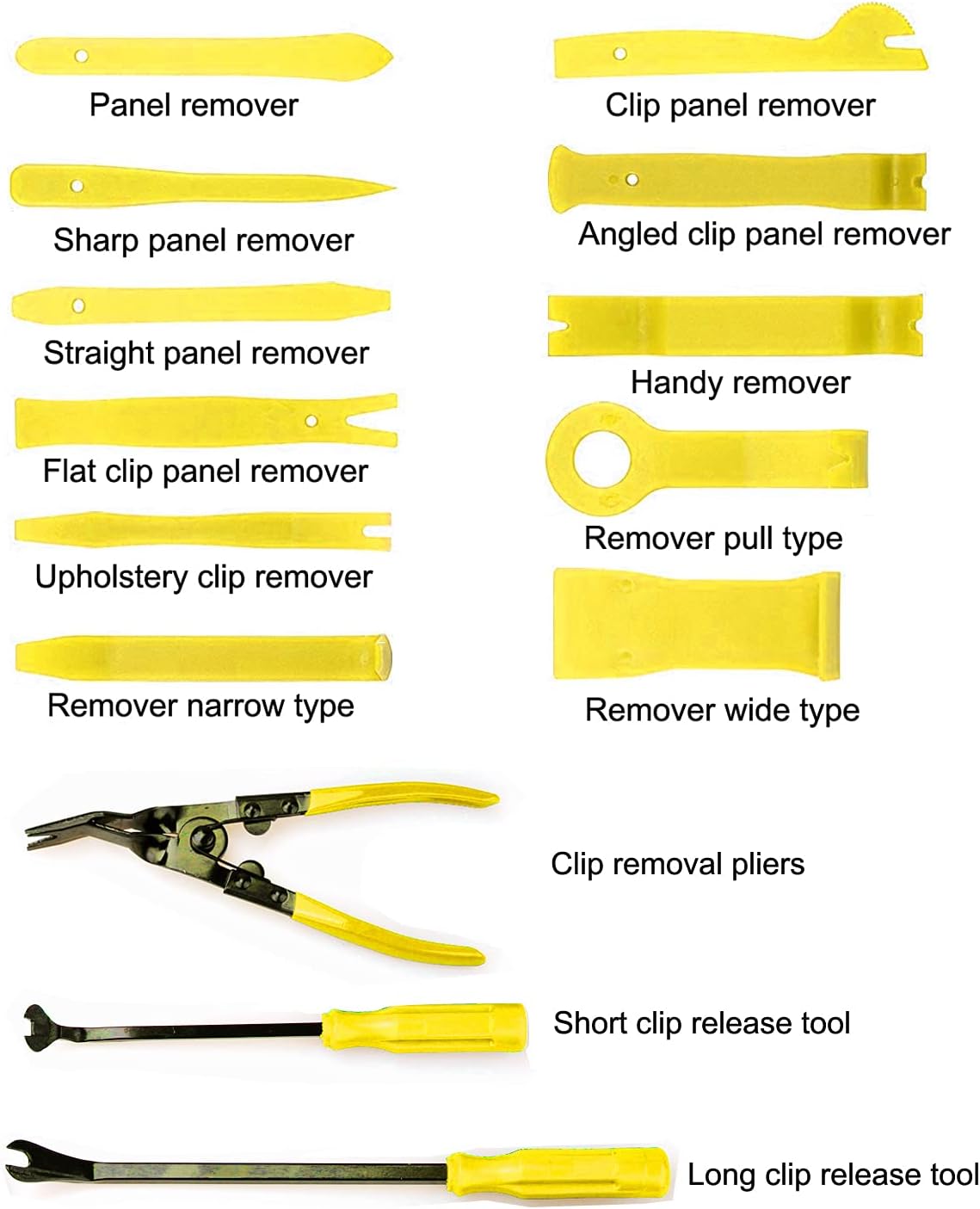 19Pcs Trim Removal Tool,Car Panel Door Audio Trim Removal Tool Kit, Auto Clip Pliers Fastener Remover Pry Tool Set with Storage Bag