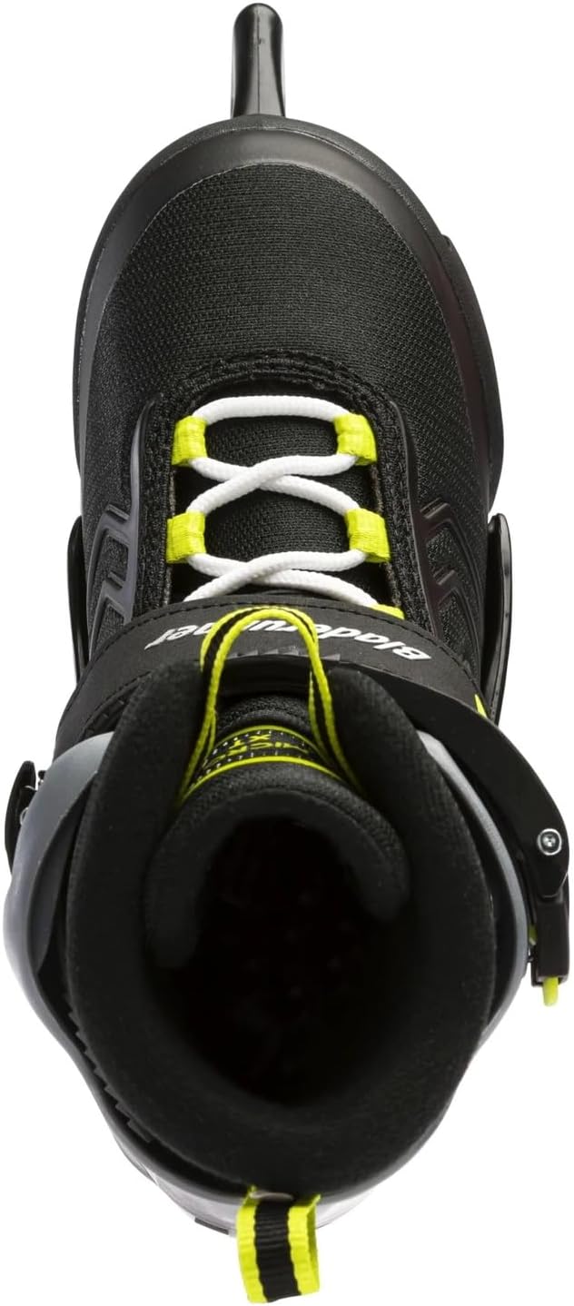 Bladerunner Ice by Rollerblade Micro Ice XT, Junior, Adjustable, Black and Lime, Ice Skates
