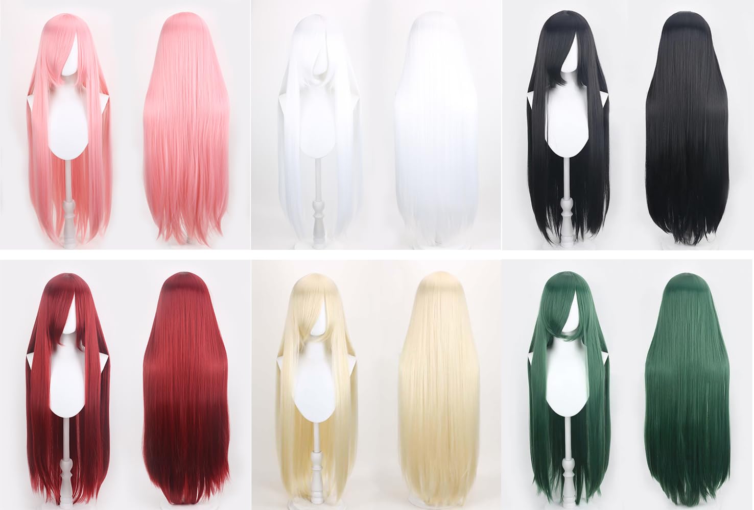 40IN Long Red Straight Wig Anime Fashion Women's Cosplay Role Play Wig with Bangs for Halloween Comics comic con with Free Wig Cap Heat Resistant (Dark red)