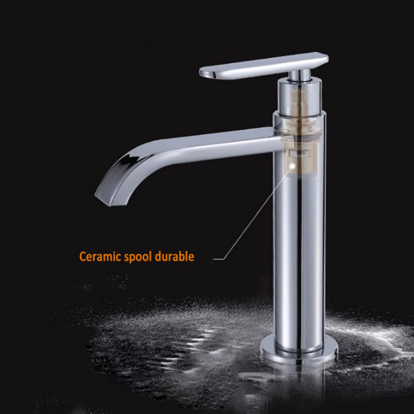 Waschtischarmatur Wasserfall Hoch Verchromt Wasserfall Wasserhahn Bad Nur Kaltwasser Einhebelmischer