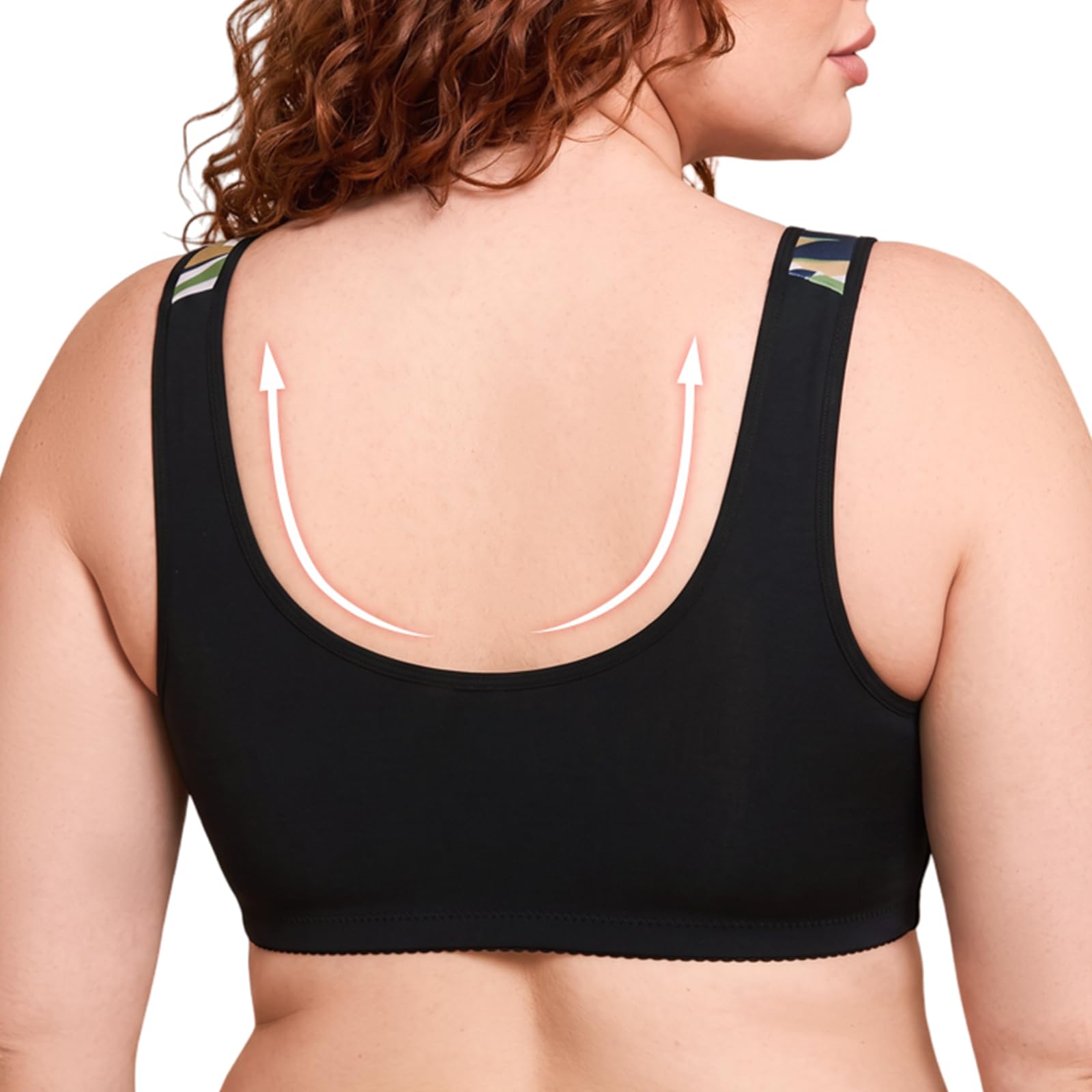 Pacchetto di 4 Reggiseni Senza Ferretto per Donna, Bralette Comoda Traspirante con Chiusura Frontale a Bottoni, Sostegno Leggero, Fantasia Mimetica per Tutti i Giorni