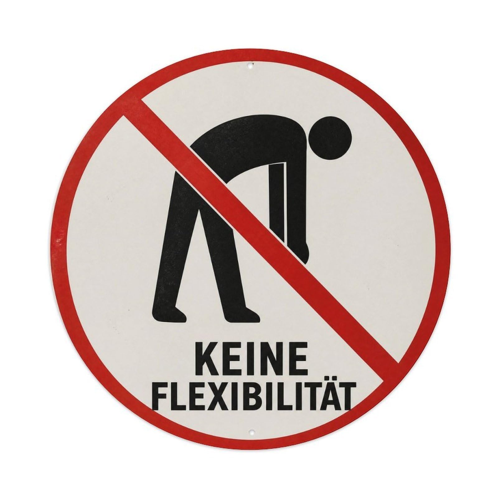 Olyhtr 8X8inch Classic Style Flexibilitat Flexibility German Minimal Icon Public Metal Tin Sign