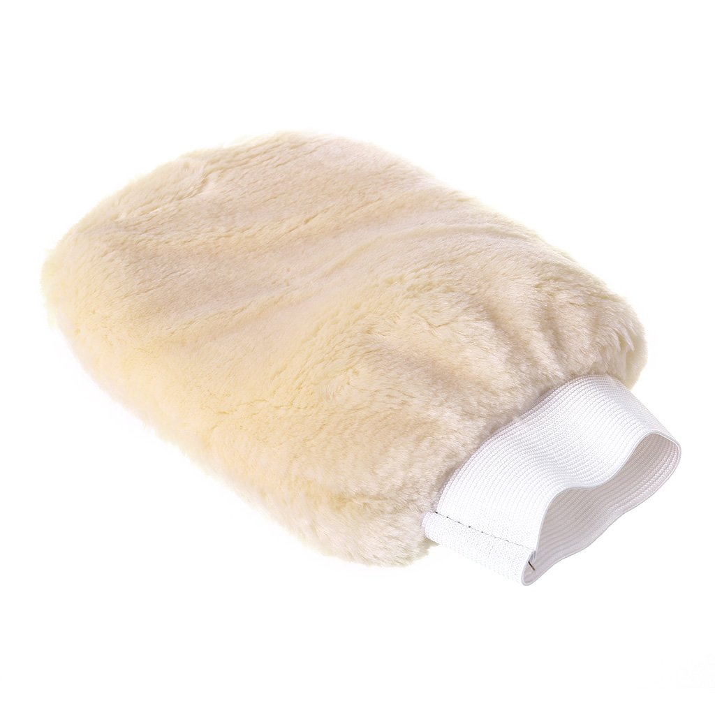 LANCHEN Gant de Lavage en Laine d'agneau synthétique de Haute qualité Gant de Nettoyage de Voiture en Peau de Mouton Douce