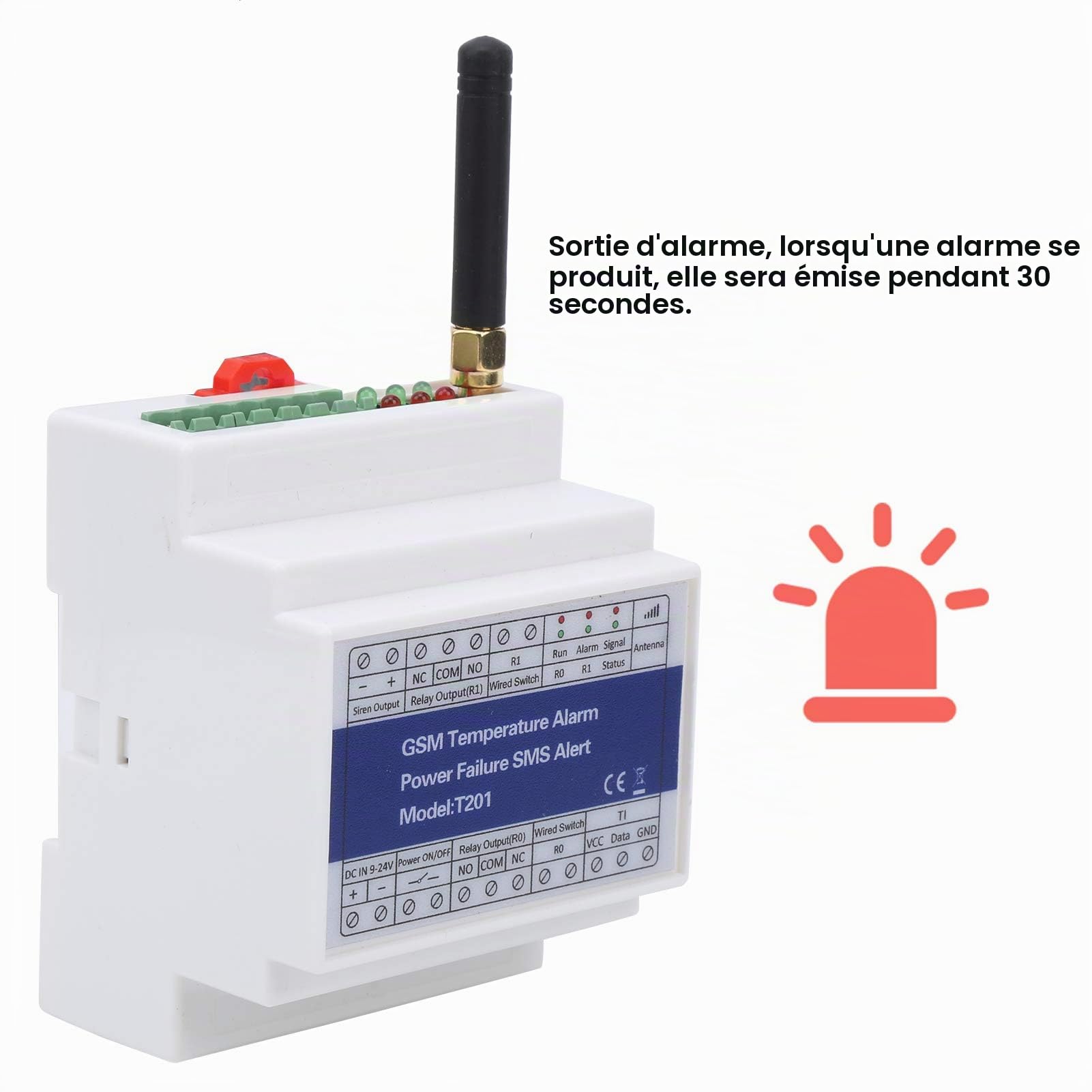Sonew Contrôleur SMS GSM Alarme de température Alarme de contrôle de l'état de l'alimentation Rapport de minuterie du commutateur de relais à distance
