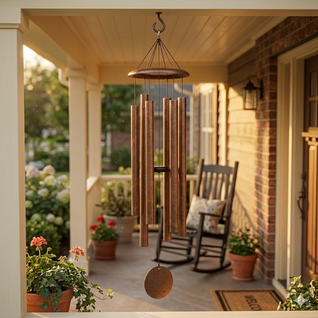 44 Inch Aluminum Wind Chimes Large Outdoor Wind Chime with Deep Soothing Tone Heavy Duty Metal Hanging Wind Chimes for Garden Porch Patio Yard and Home Decor Taiwan Made