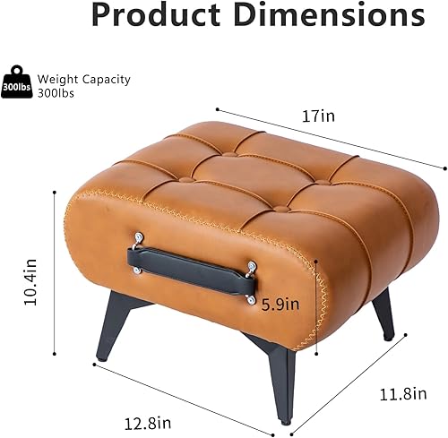 Miniatura 3 de Reposapiés pequeño Reposapiés de piel sintética elegante y funcional para asientos adicionales en la sala de estar, entrada u oficina