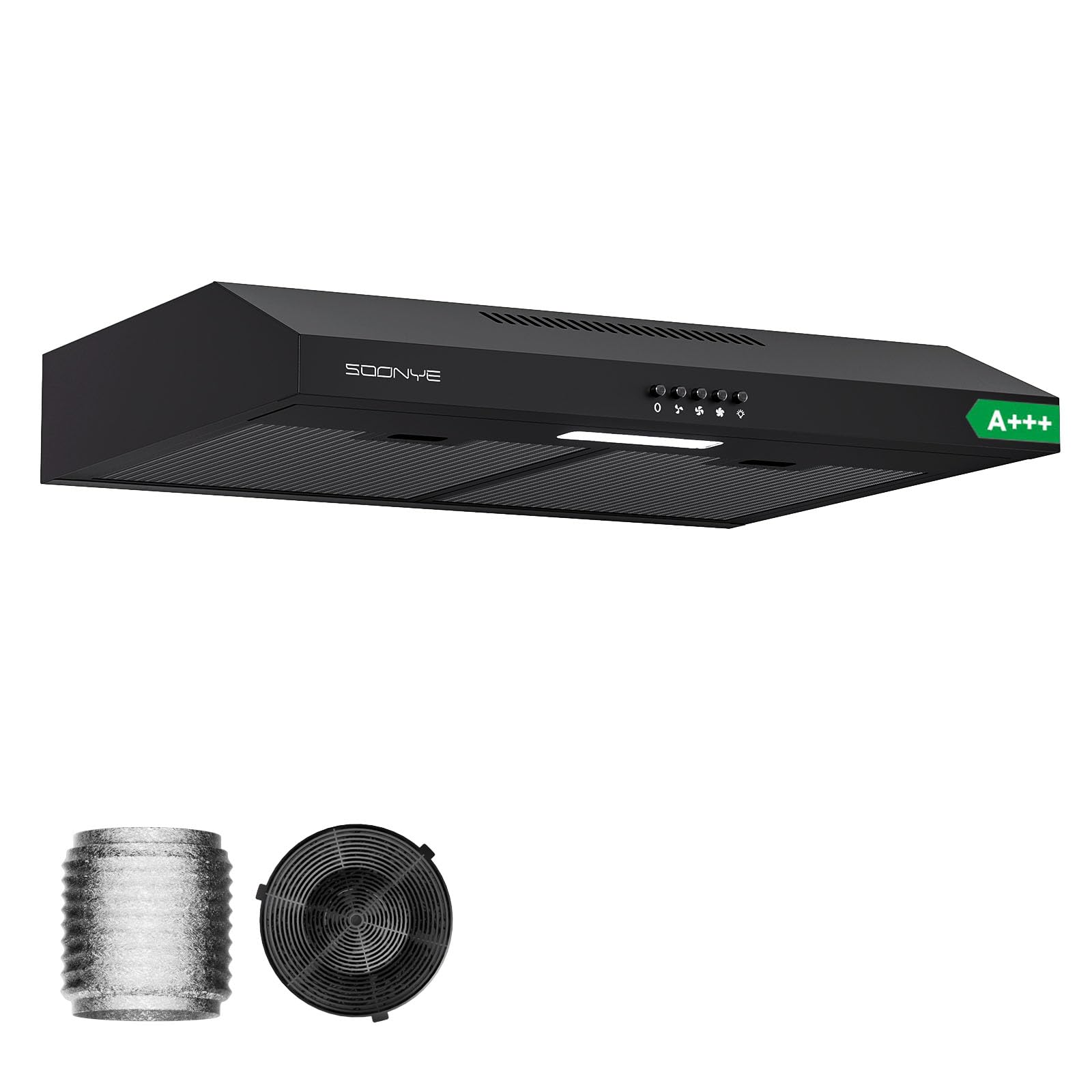 Hotte Aspirante 60cm Classe A+++ 220 m³/h Cuisine Noir