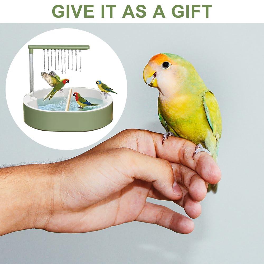 Vogeldusche Wellensittich, Wellensittich Dusche, 32x28cm USB Automatisches Vogelbad, Vogel Badewanne Regenwasserzirkulation für Sittiche Unzertrennliche Wellensittiche Aras und Papageien
