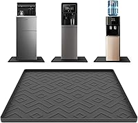 EWX Silicone Water Cooler Mat 19.7x19.7 Spill-Proof Waterproof Tray for Floor Countertop Coffee Maker Pets Kitchen Office Black