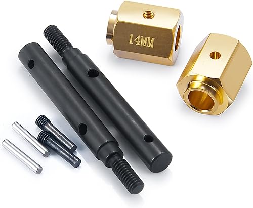 MORLORDY Juego de adaptadores hexagonales de latón de extensión de 0.551in para vehículos a escala 110 RC Crawler Car TRX4