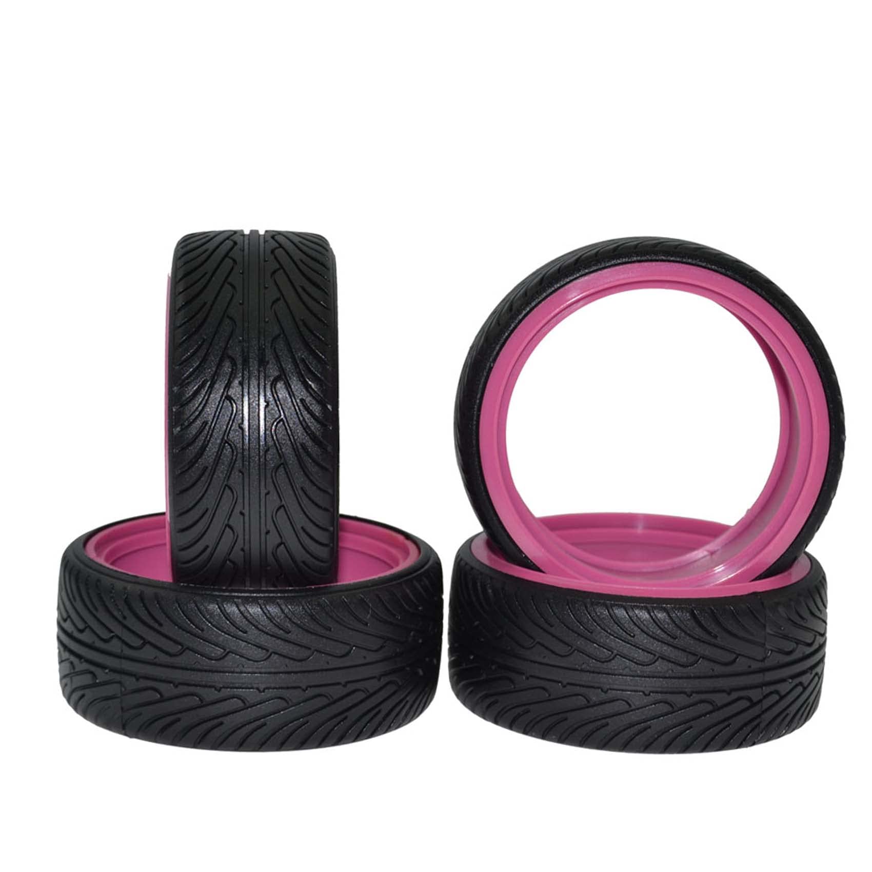 KEEDA 1/10 RC Drift Car Tires Hard Plastic Tyre for 1/10 Traxxas Tamiya HSP HPI Kyosho Racing Drifting Model Car (Purple) - Image 4