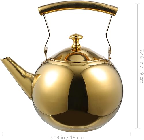 Miniatura 9 de DOITOOL Tetera de acero inoxidable con infusor integrado, hervidor de té con acabado brillante para hojas sueltas y bolsas de té, perfecta para uso