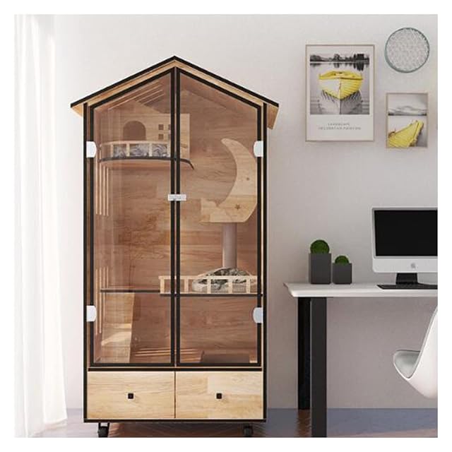 Foto 4 de 5 de Recinto para Gatos al Aire Libre Cat Villa Home Cat Cabinet Cat House Doble Capa Espacio Libre súper Grande…