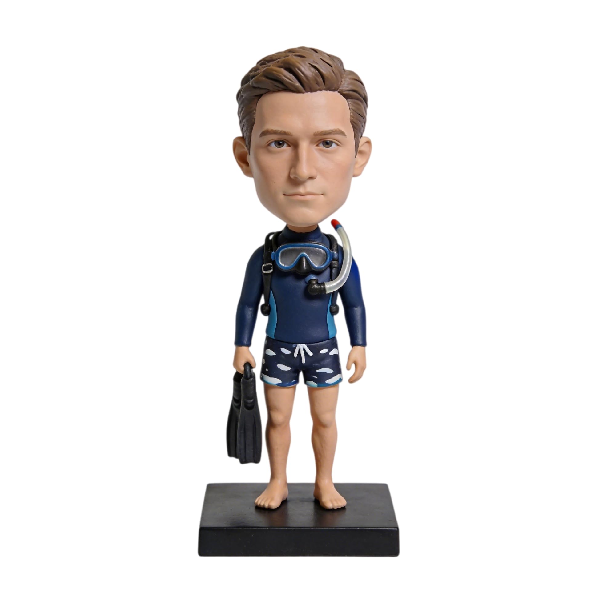 Figurine Bobblehead personnalisée, figurine 3D à partir de la photo, Bobbleheads de plongeur, figurine de plongée avec tuba personnalisée, décoration de collection sur le thème de la plongée