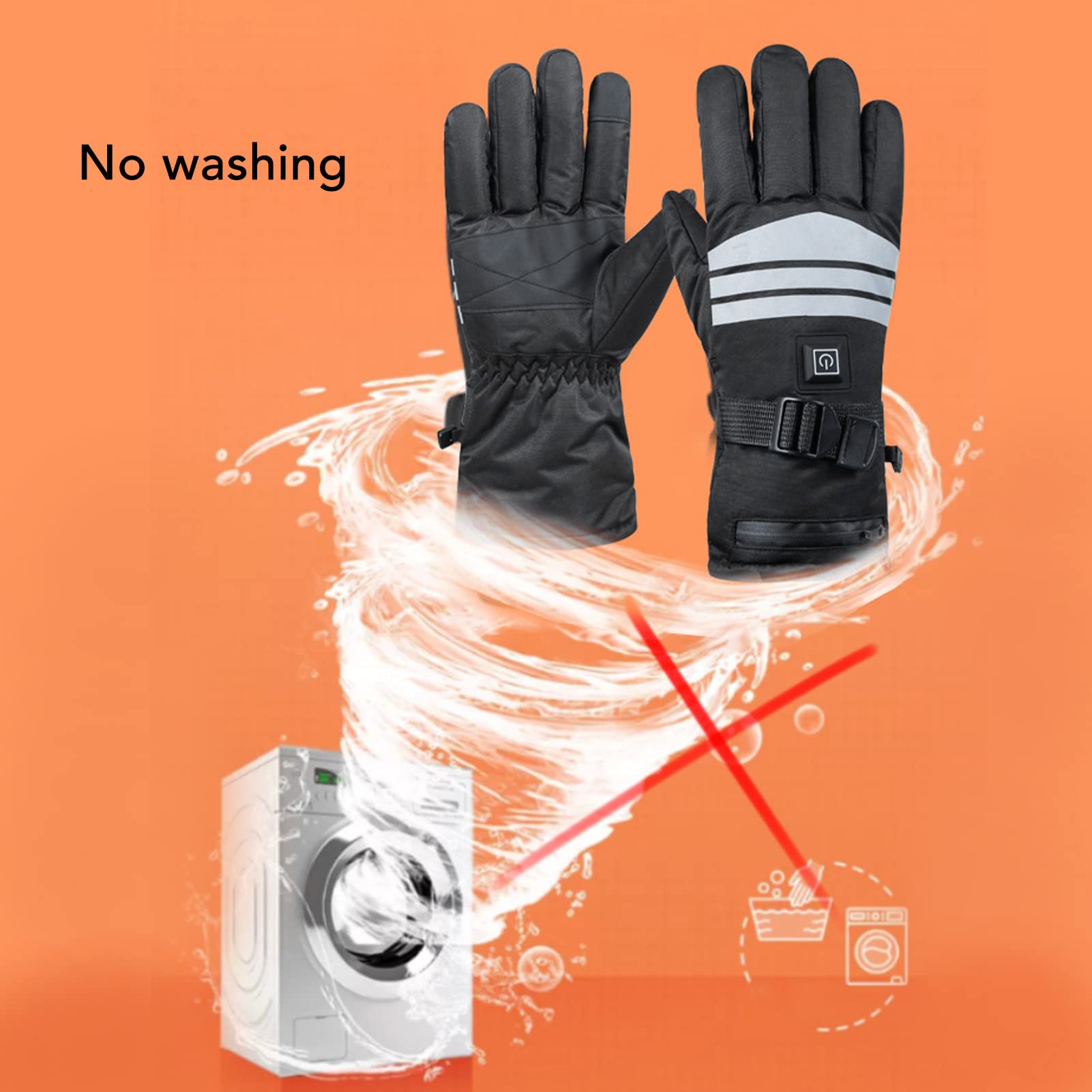 Guantes Térmicos con Pantalla Táctil Guantes Térmicos con Batería Eléctrica Recargable Engrosados ​​para Hombres Mujeres Esquí al Aire Libre Montar Polar 2700 mAh RTX