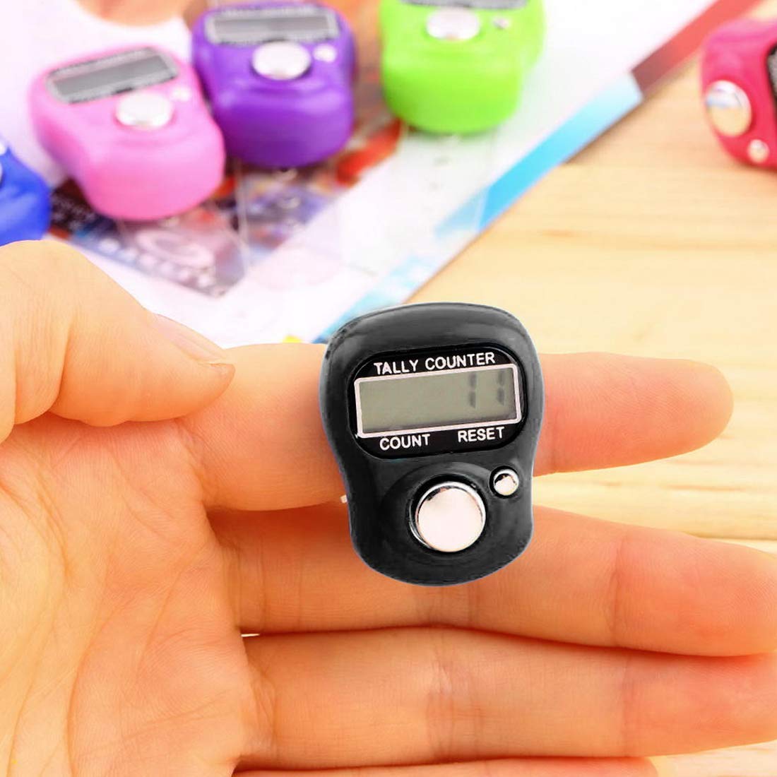 LCD Electronic Digital Finger Ring Stitch Marker Row Counter Clicker Timer