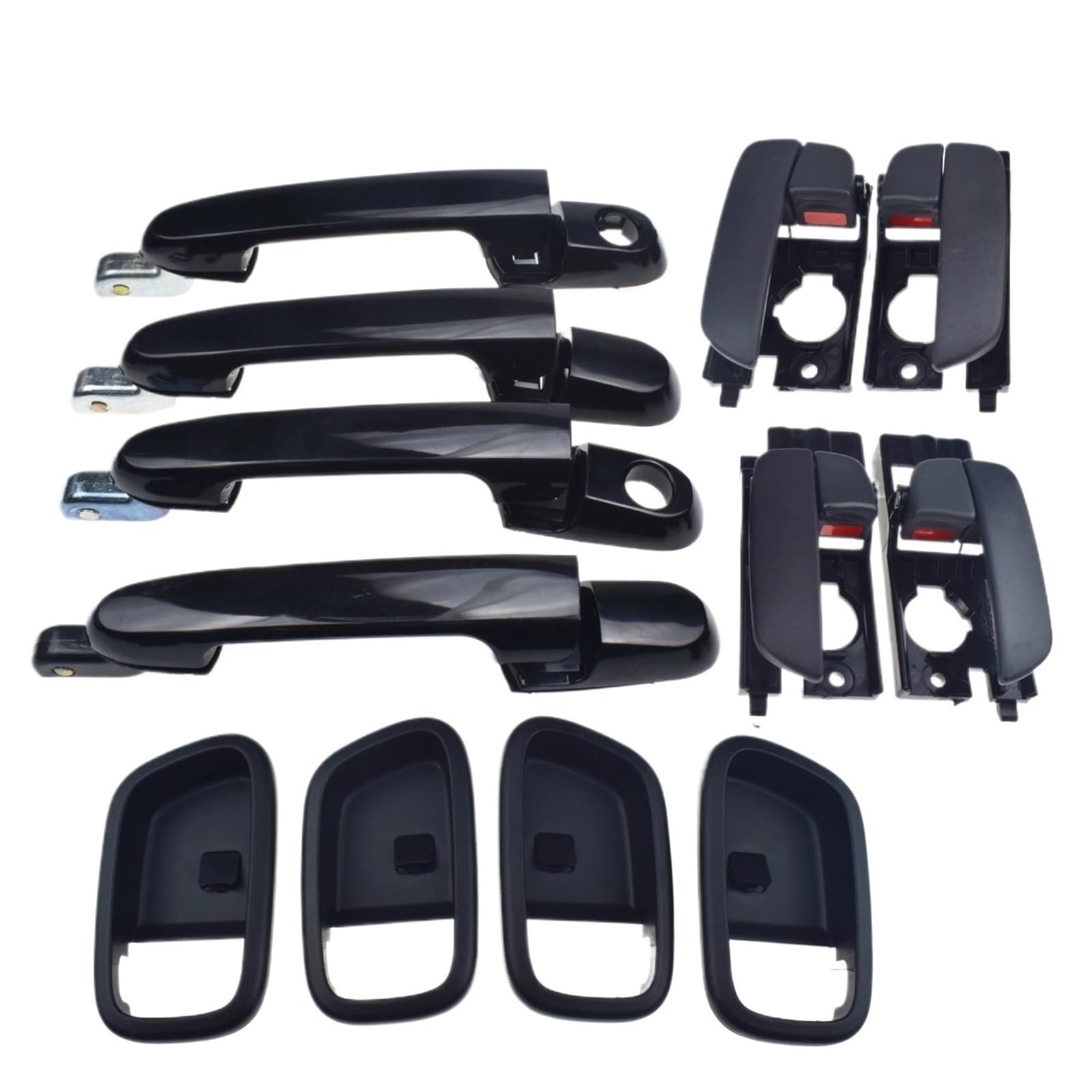 HILLAR Door Outer Handle for Hyundai for Accent 1.6L 2006-2011 Inside & Outside Car Door Handle 12pieces 82610-1E000 82620-1E000(Dark Gray Inside)
