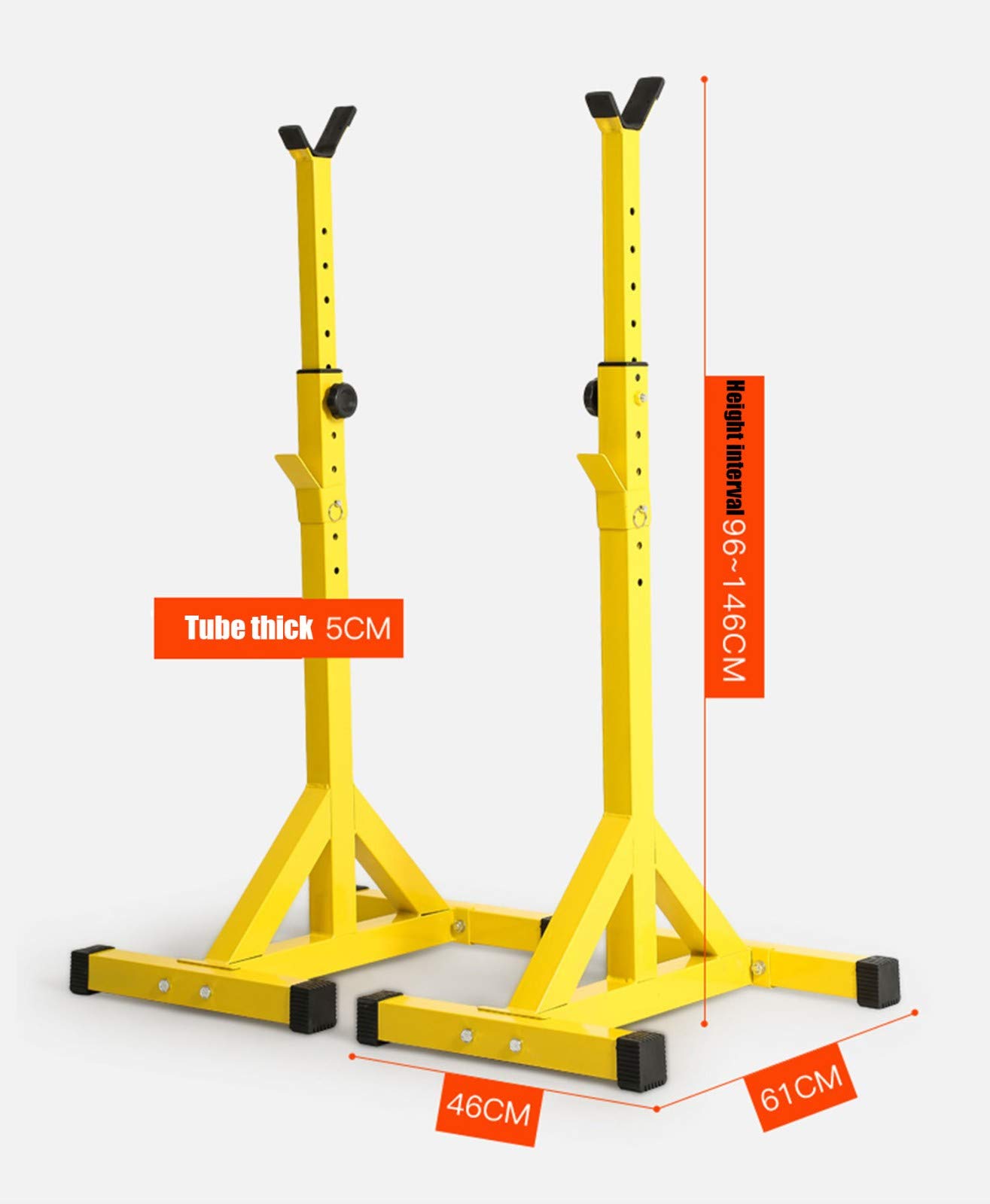 Rack da Squat Regolabile Squat Stand Bilanciere Rack Multifunzione Casa Allenamento di Forza Attrezzature,Sollevamento Pesi, Trazioni, Panca, Squat, Peso Max. 200 kg