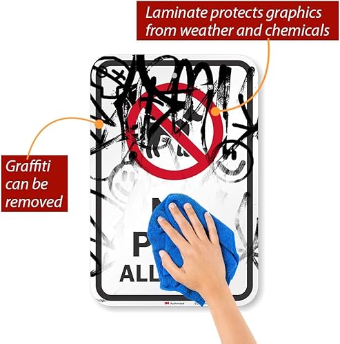 Miniatura 2 de SmartSign 3M - Letrero reflectante de grado de alta intensidad, leyenda "No Pets Allowed" con gráfico, 18 pulgadas de alto x 12 pulgadas de ancho,