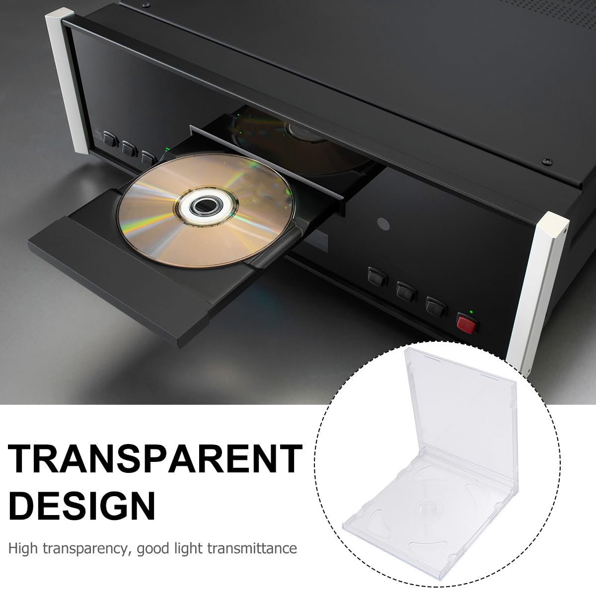 ibasenice Scatole per Stoccaggio CD Doppio Trasparente in Plastica Rigida, Formato Portatile, Confezione da 10 Pezzi per Mixtape e Video Matrimonio