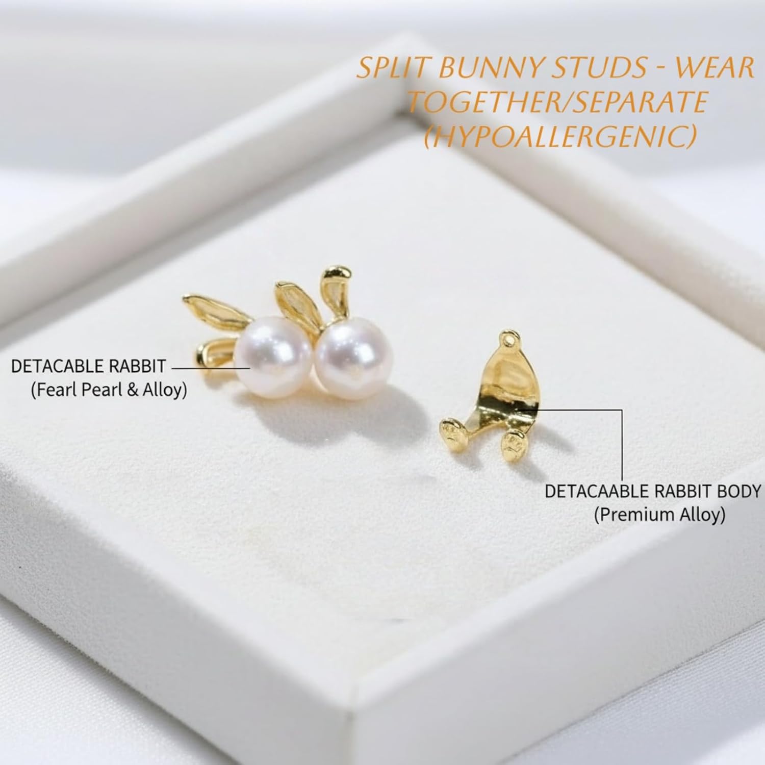 Cute Easter Bunny Jewelry Earrings for Women,Holiday Rabbit Pearl Ear Jacket Earrings for Women,Easter Outfits & Shirt Accessorie - Image 6