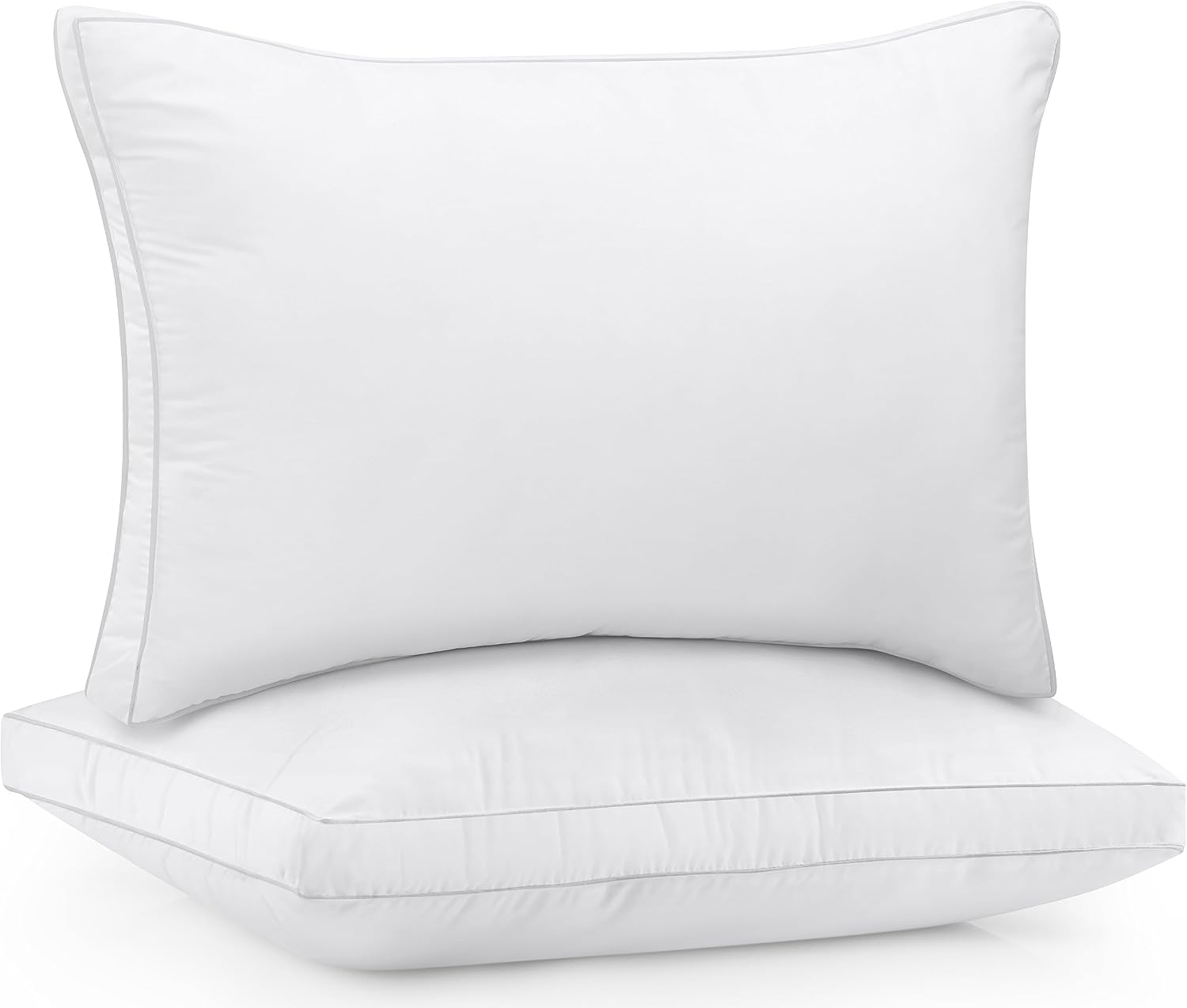 Utopia Bedding Cotton Gusseted Pillow (2-Pack) - Luxury Side Sleeper Pillows for Sleeping - Bed Pillows Queen (18 x 26 inches) - White