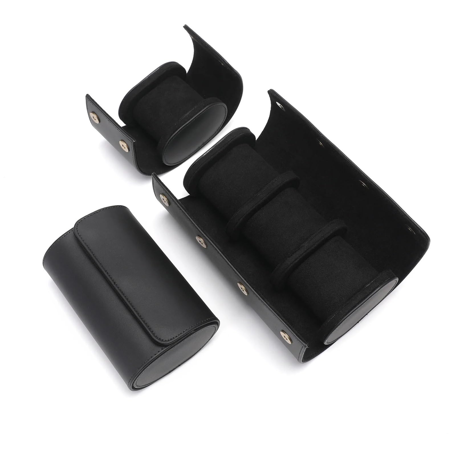 Boîte De Rangement Bijoux En Cuir PU 2 Pièces Pour Montres