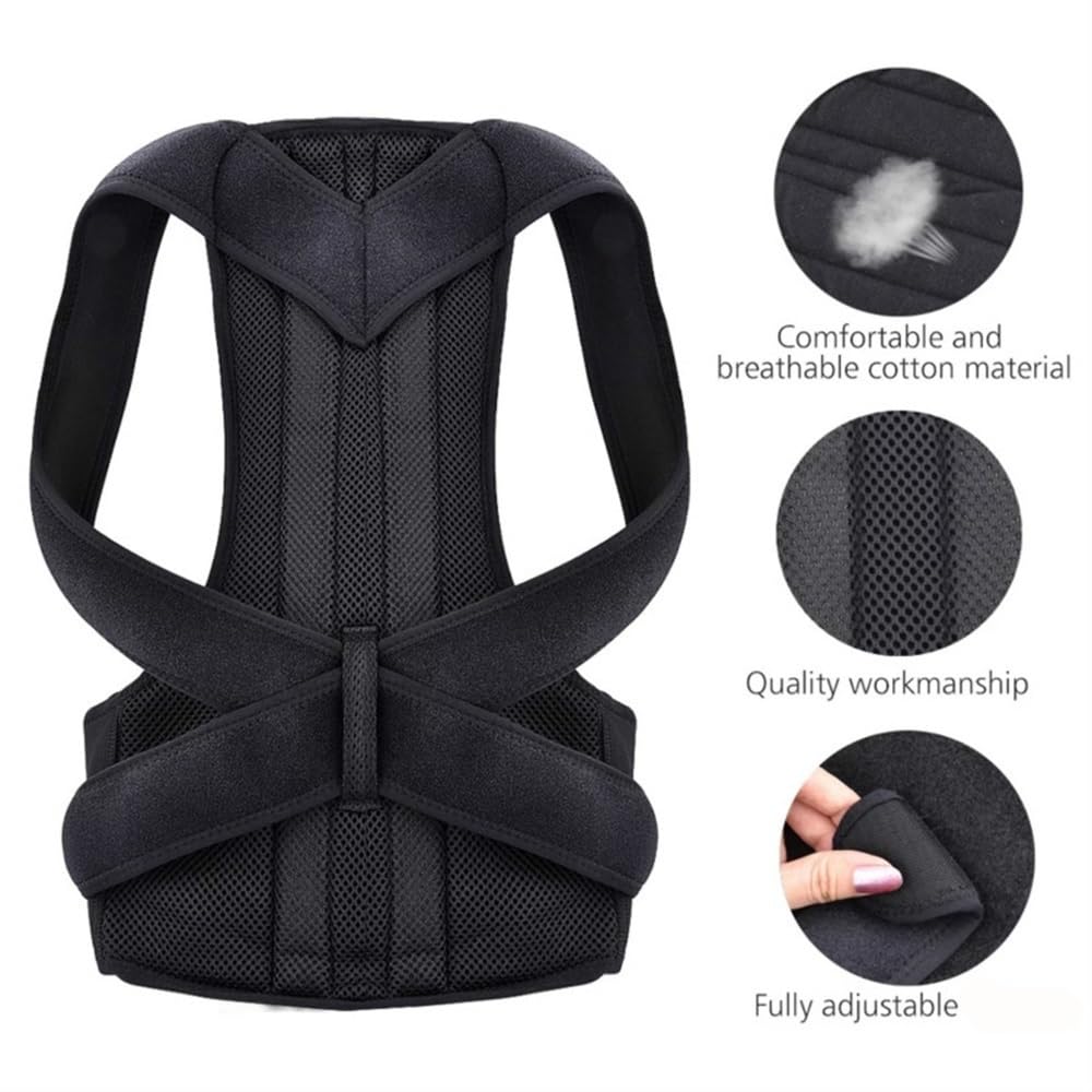 Ceinture de Soutien Dorsale Correction Posturale Grande Taille 5XL Black