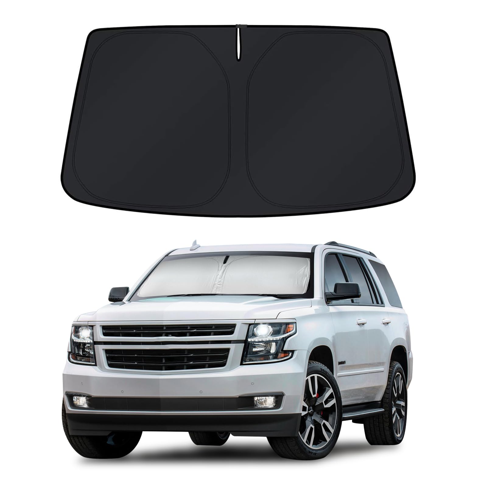 Car Sun Shade for 2015-2020 Chevrolet Tahoe Accessories Windshield Sunshade Cover Front Window Shade Custom Fit Tahoe Sun Visor Protector Foldable Blocks UV Rays