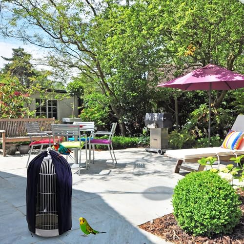 AJFHKJ Capa Protetora Gaiola Pássaro Redonda Preta, Universal, À Prova de Vento e Chuva, Luz do Sol,