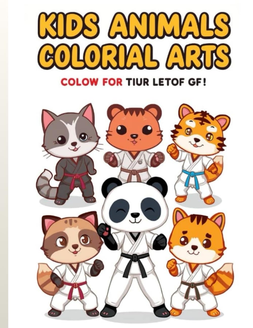 Cute Martial Arts Animals Coloring Book for Kids: Fun and Simple Karate Animal Coloring Pages with a Final Creative Challenge for Kids Ages 4–8