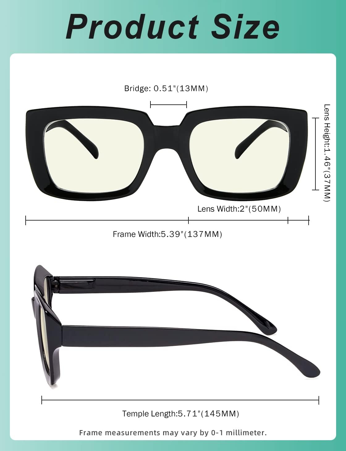 Eyekepper 4 Pack Reading Glasses Blue Light Blocking Oversized Square Computer Readers +0.50