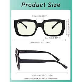 Eyekepper 4 Pack Reading Glasses Blue Light Blocking Oversized Square Computer Readers +3.00