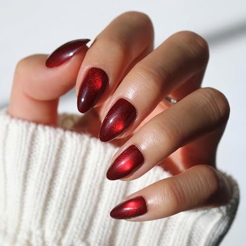 Glamnetic Press On Nails - Frosted Cranberry | Short Almond