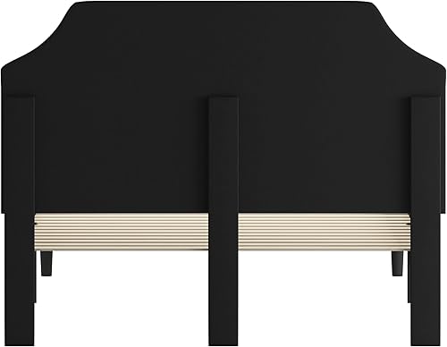Miniatura 5 de Flash Furniture - Base de cama Brighton con tapizado de tela negra y diseño capitoné, tamaño Queen Negro