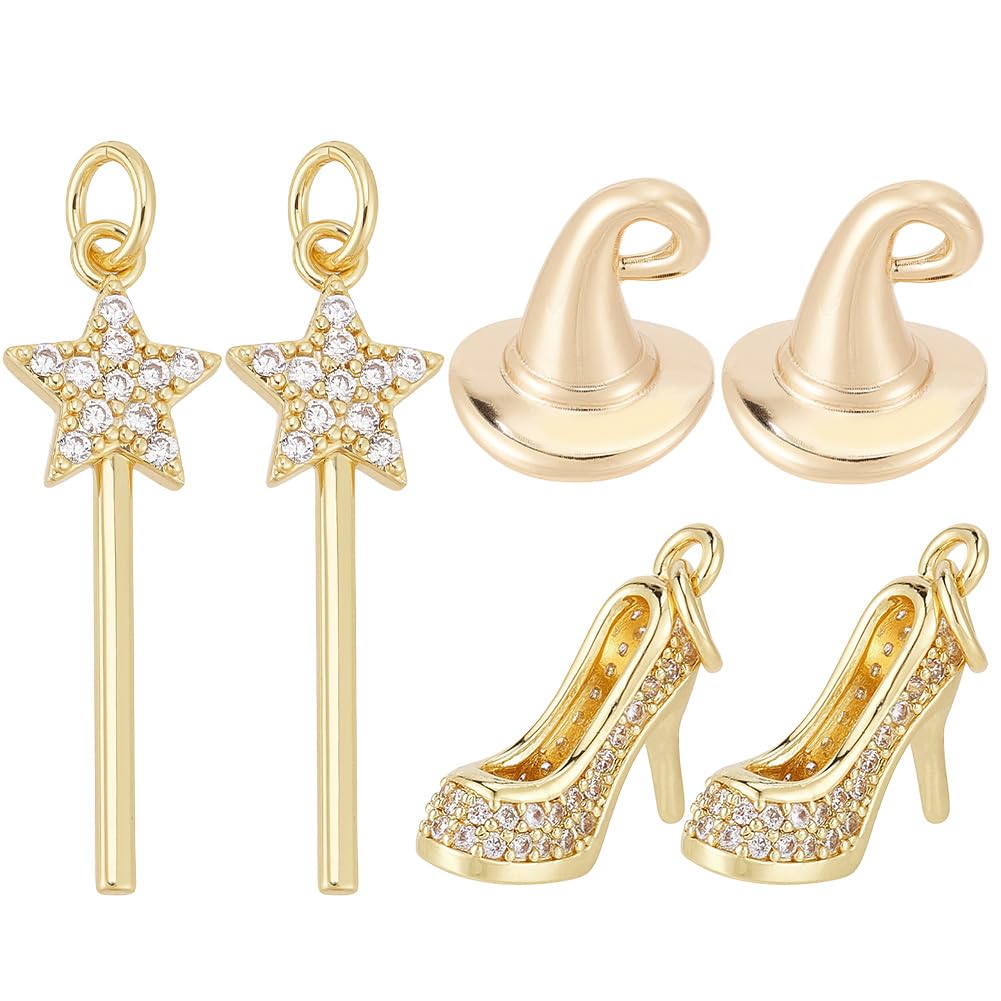 Breloques de sorcière en or 18K pour la création de bijoux d'Halloween uniques