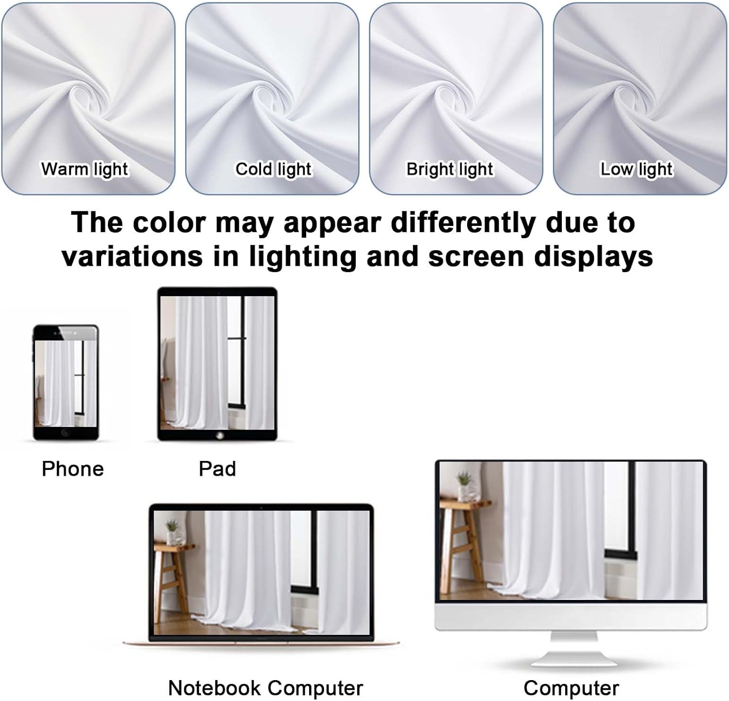 Gwine Pura White Curtains 96 inches Long, Light Filtering Thermal Insulated Noise Reducing Window Curtain Panels for Bedroom, Elegant Solid Soft Drapes for Living Room, Each 40Wx96L, 8FT, 2 Panels
