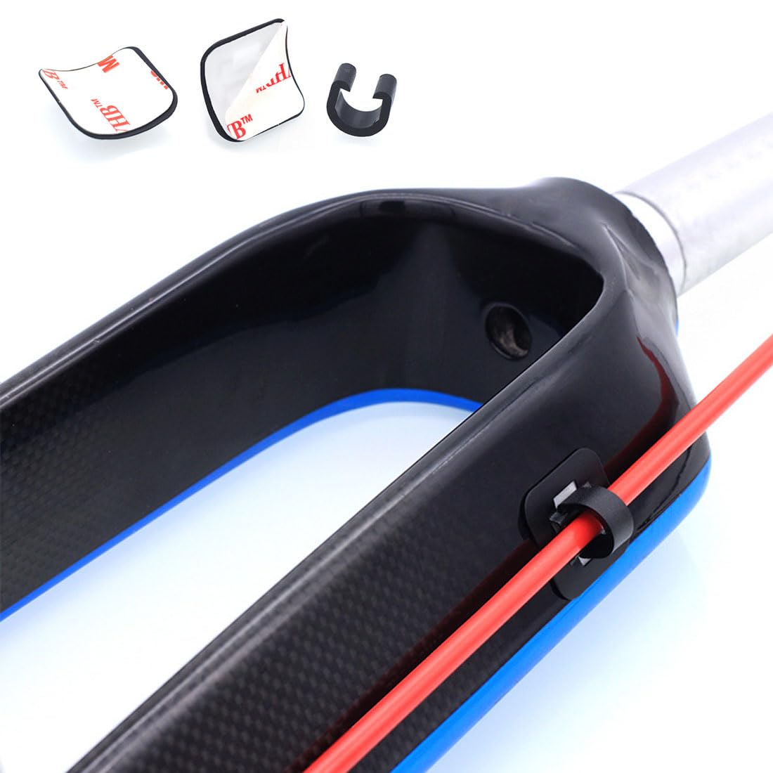 6 Morsetti A C Per Bici | Organizzatore Cavi Freno E Cambio | Adesivo 3M | Per Mountain Bike E City Bike - Foto 6