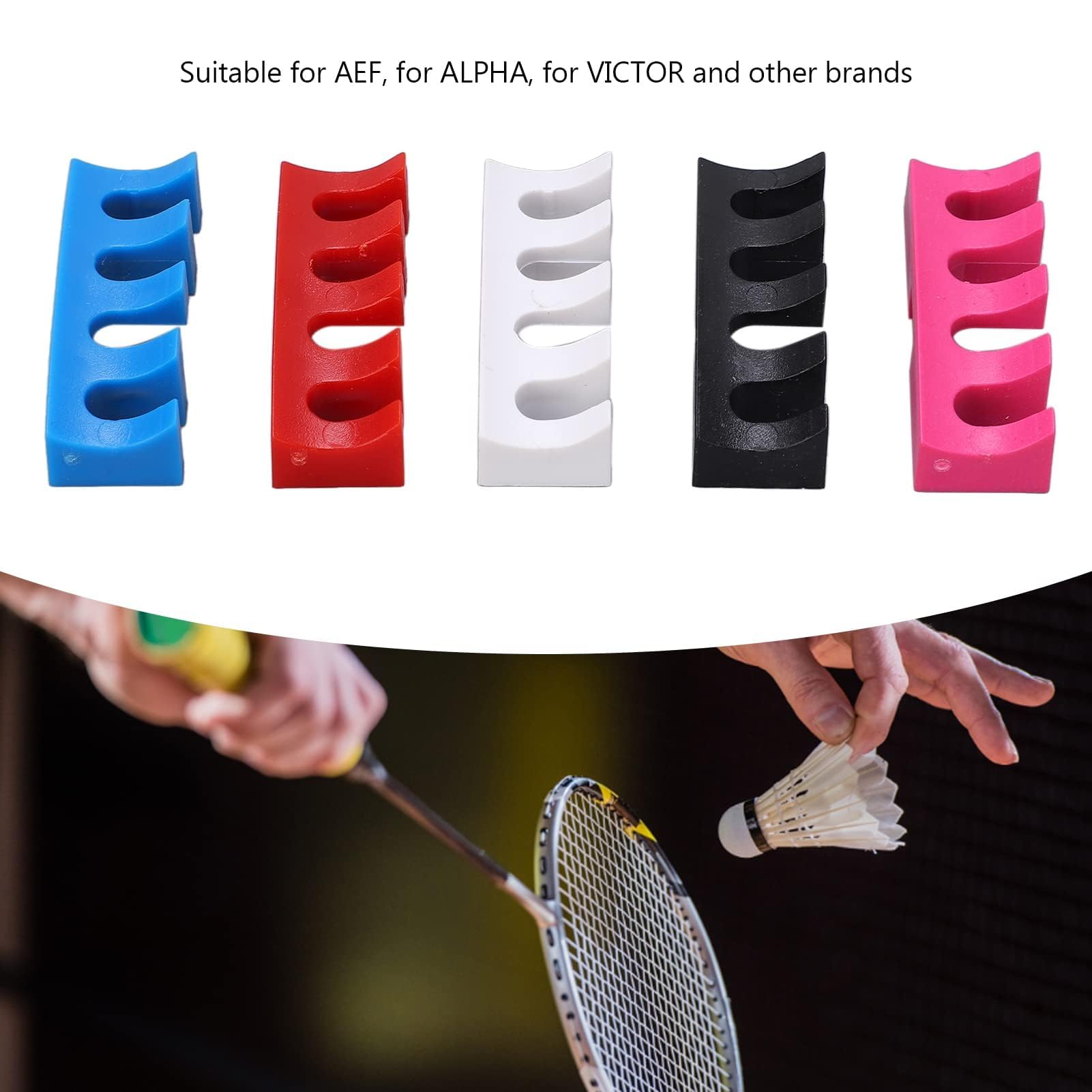 Agatige 5Pcs Répartiteurs de Charge pour Raquettes de Badminton, Protecteur de Cordage de Raquette de Badminton Adaptateur de Répartiteur de Charge de Raquette de Cordage de Badminton Adaptateur