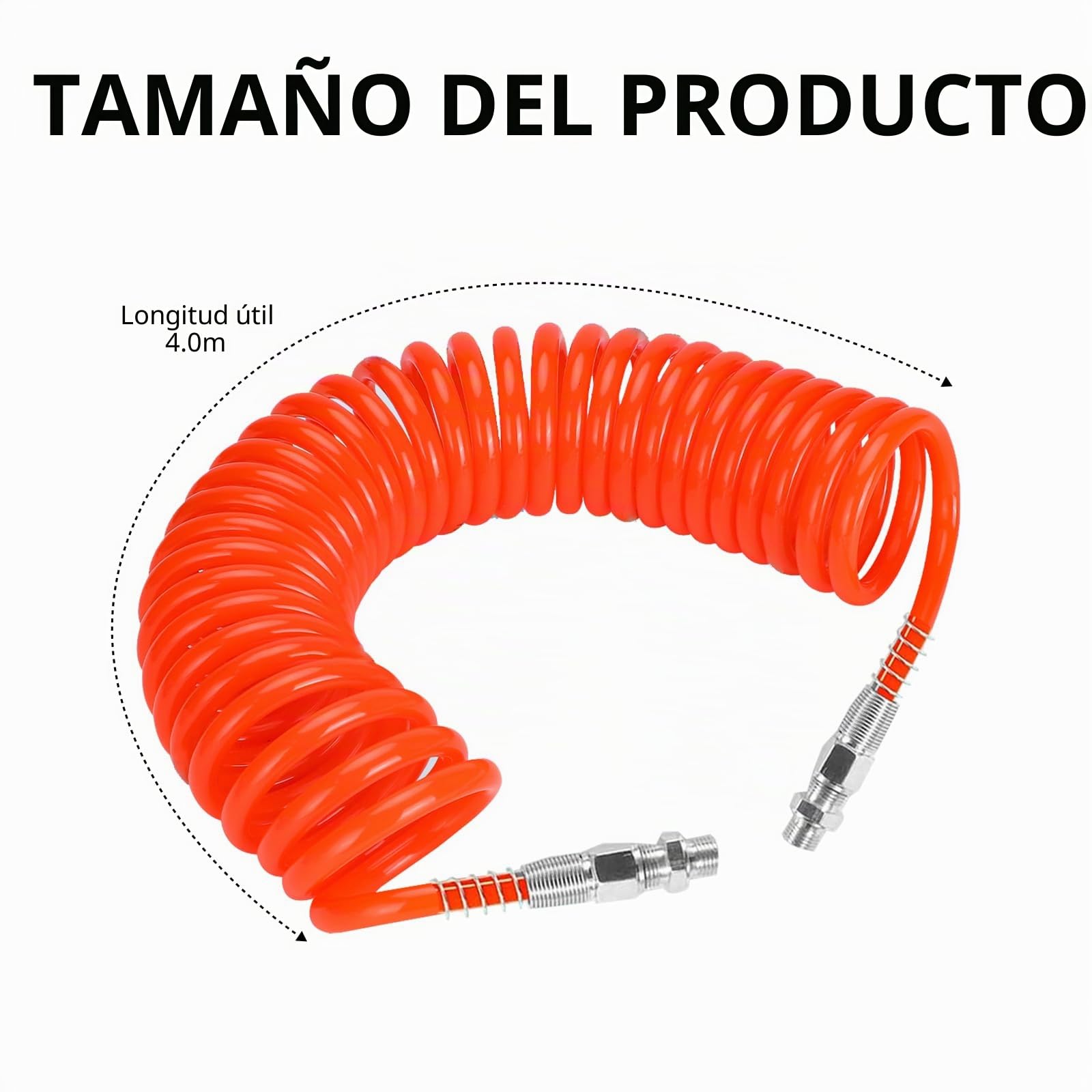 Manguera en Espiral, Manguera de Aire Comprimido 4 m Azul y Rojo M22 x 1,5 Espiral de Aire Comprimido para Camiones, Remolques y Agricultura